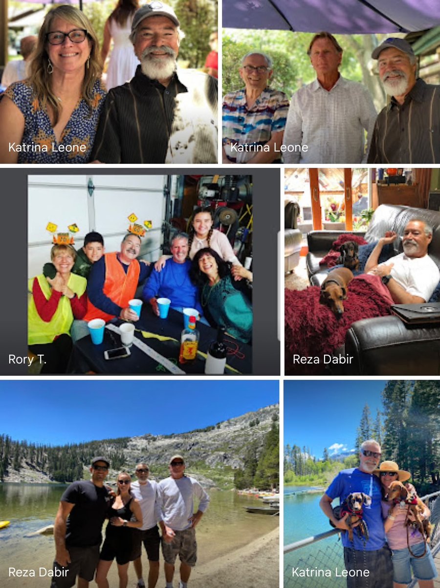 Photos of Mike with family and friends